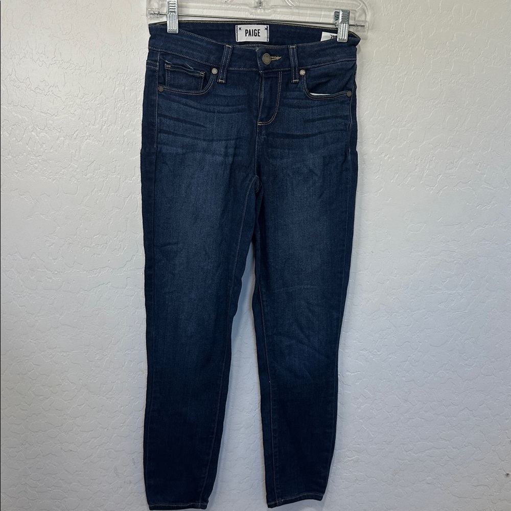 PAIGE Indigo Women’s size 25 blue wash jeans stretch straight rise casual ankle